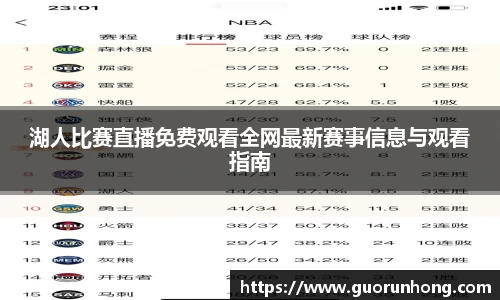 湖人比赛直播免费观看全网最新赛事信息与观看指南